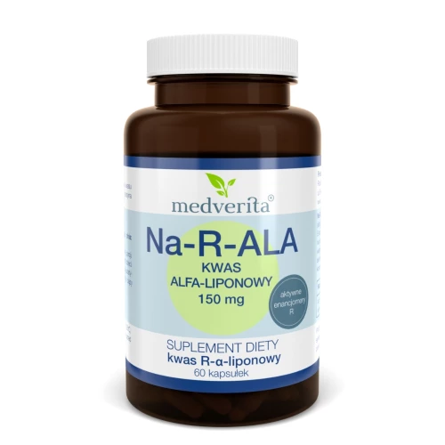 Medverita - Na-R-ALA Kwas Alfa-liponowy 150 mg - 60 kapsułek Medverita - Na-R-ALA Kwas Alfa-liponowy 150 mg - 60 kapsułek